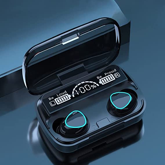 M10 TWS Wireless Earbuds (Black, LED Display Case)