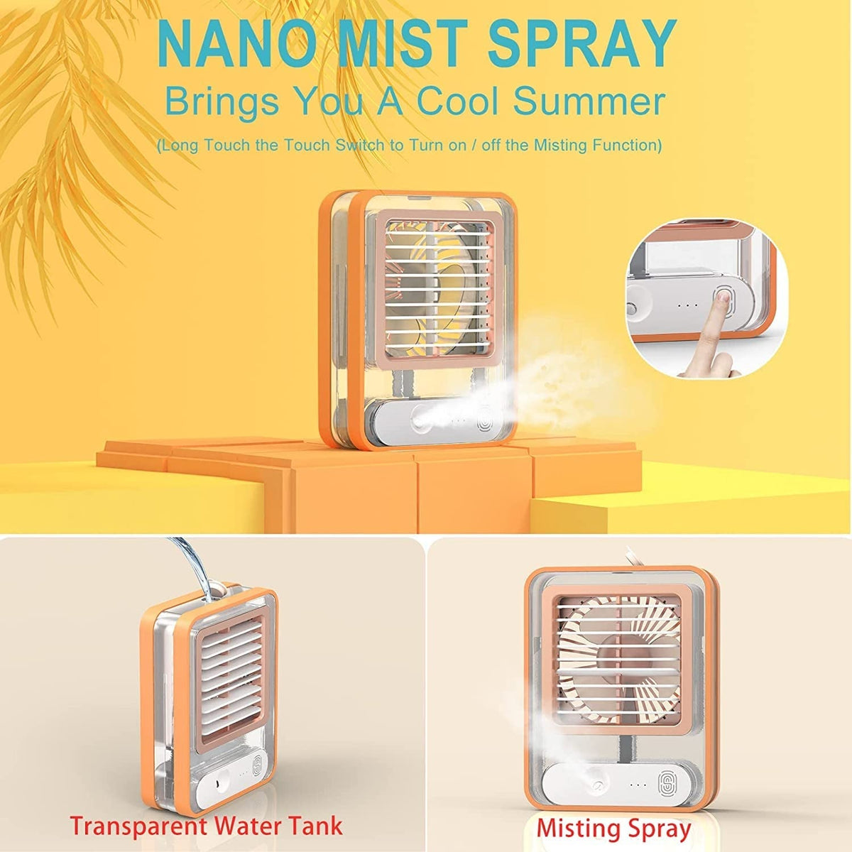 Portable AC Cooling Fan nano mist spray summer cooling in Pakistan