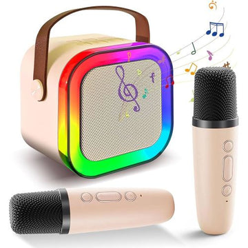Double Mic With Speaker rainbow design two mics in Pakistan