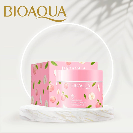 BioAqua Face Gel peach exfoliating gel jar and packaging in Pakistan
