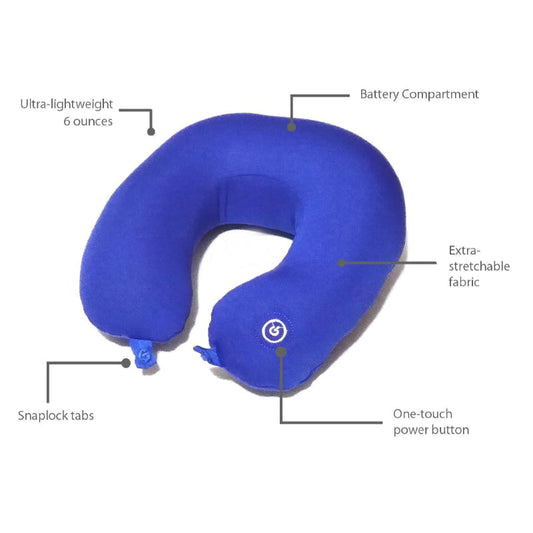Blue travel neck cushion with features in Pakistan
