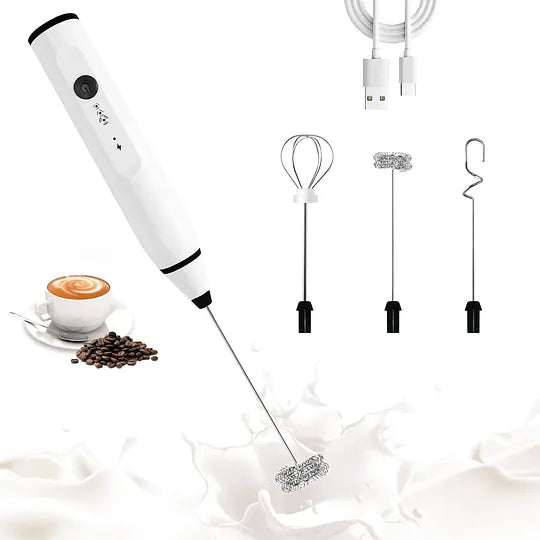 USB Rechargeable Milk Frother (White)
