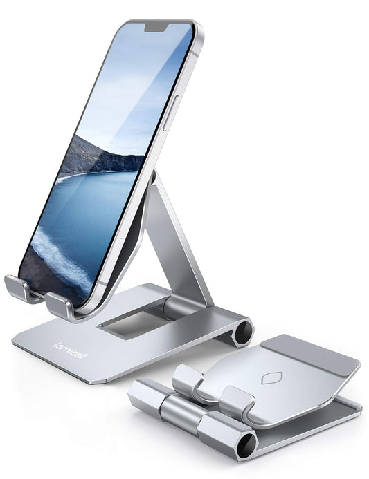 Foldable Aluminum Phone Stand Holder (Silver)