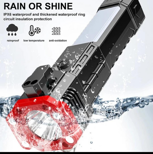 Multifunctional Torchlight black and red waterproof in Pakistan