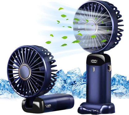 Navy blue neck fan with display and ice cubes in Pakistan