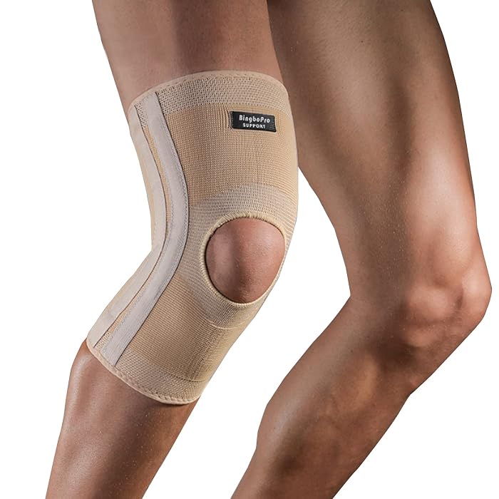 Knee Support Brace (Open Patella, Beige)