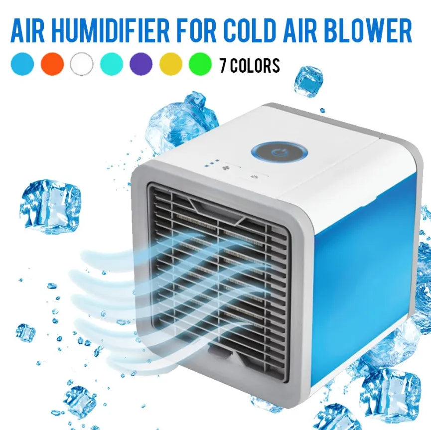 Mini AC cooling fan 7 colors cold air in Pakistan