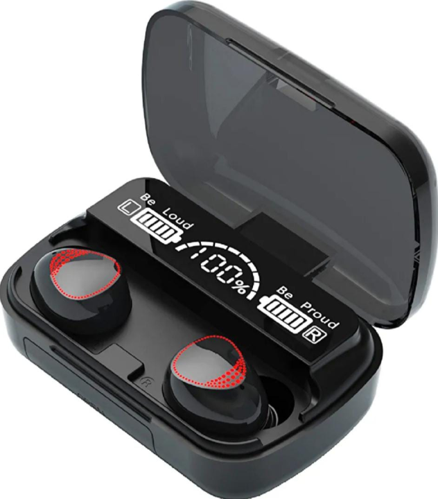 M10 TWS Wireless Earbuds (Black, LED Display Case)