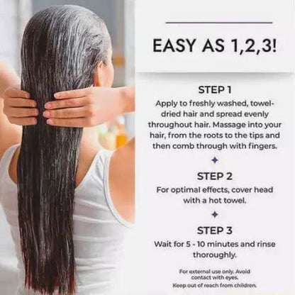 Woman applying keratin hair mask treatment in Pakistan