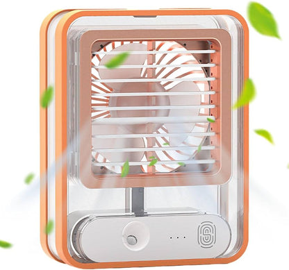 Portable AC Cooling Fan orange frame white accents in Pakistan
