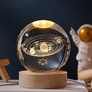 3D Crystal Ball Lamp glass solar system astronaut figurine in Pakistan