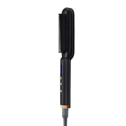 Black hair straightener brush with rose gold accents in Pakistan