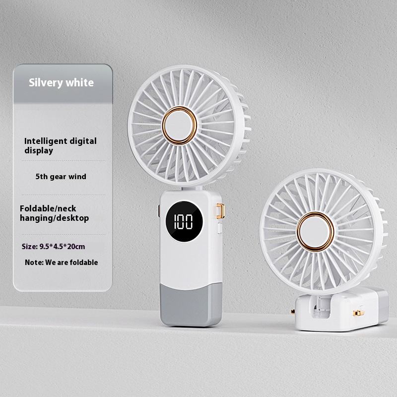 Silvery white neck fan specs and display in Pakistan