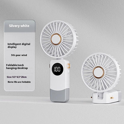 Silvery white neck fan specs and display in Pakistan