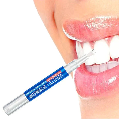 Teeth whitening pen being applied to teeth closeup in Pakistan