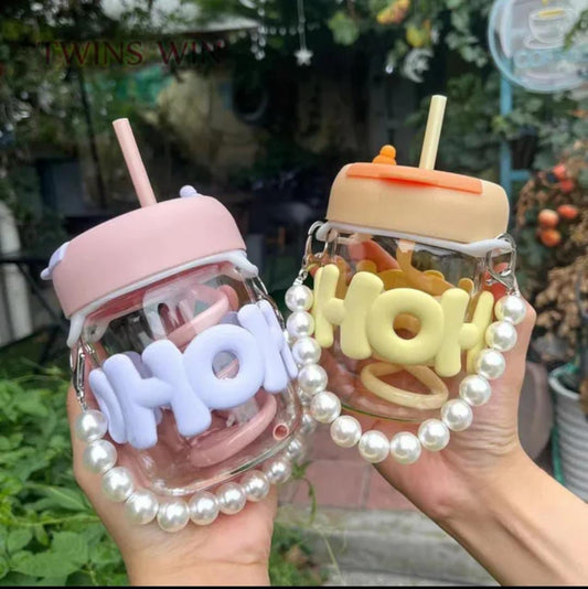 Cute girl glass tumblers pink in Pakistan