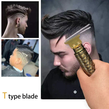 T type blade T9 trimmer in use on man with haircut designs in Pakistan
