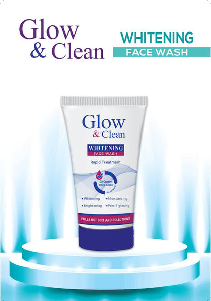 Glow and Clean whitening face wash tube product shot in Pakistan