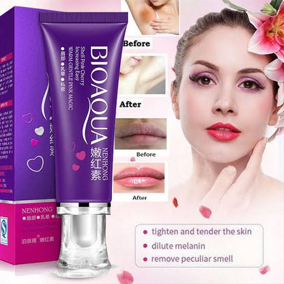 BioAqua Nenhong purple tube with model before and after results in Pakistan