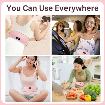 Menstrual heating pad lifestyle usage collage for everywhere use in Pakistan