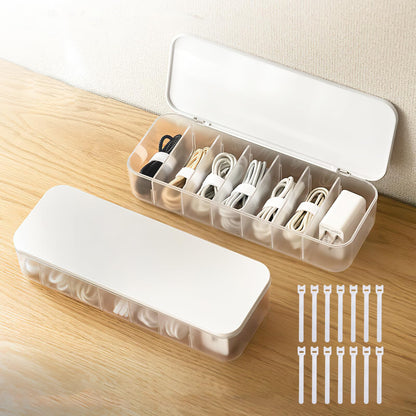 Cable Organizer Box Kit with Velcro Ties