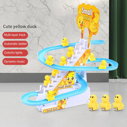 Duck Climbing Toy colorful ducks on illuminated track in Pakistan