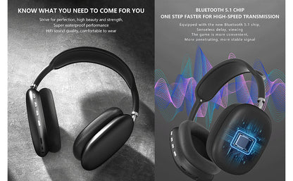 P9 Bluetooth Headset black Bluetooth 5.1 feature in Pakistan