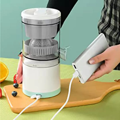 Electric citrus juicer being charged in Pakistan