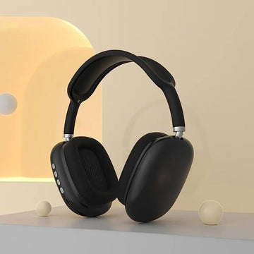 P9 Bluetooth Headset black over-ear on gray surface in Pakistan