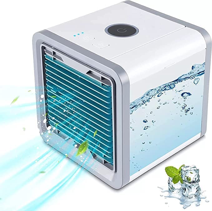 Mini AC cooling fan with ice water graphics in Pakistan
