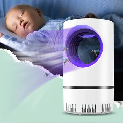 UV Mosquito Killer Lamp with baby sleeping in foreground in Pakistan