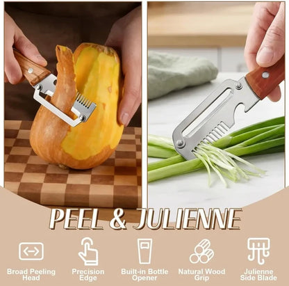 Multifunctional Vegetable Peeler & Cutter peeling pumpkin cutting onions in Pakistan