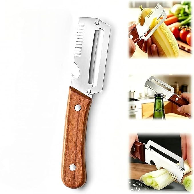 Multifunctional Vegetable Peeler with Julienne Shredder and Bottle Opener