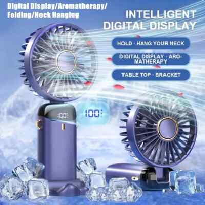 Purple neck fan with digital display and ice in Pakistan